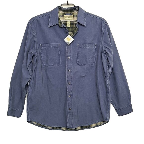 Vintage LL Bean Chore Coat Canvas Jacket SZ Large Blue - Picture 1 of 7